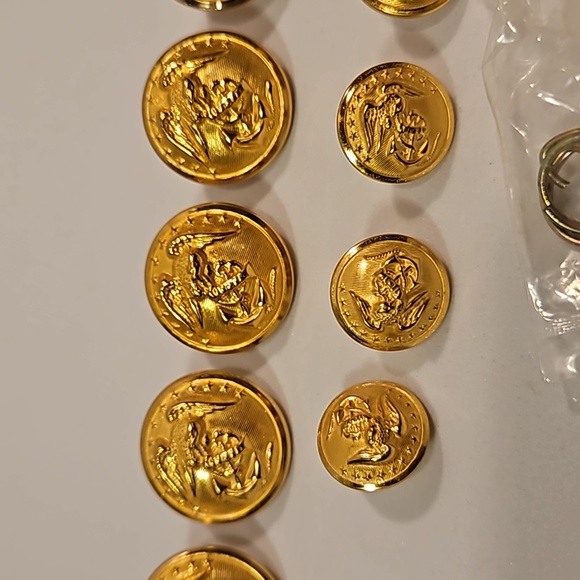 USMC Officers Dress Blues Anodized Buttons - Picture 3 of 10
